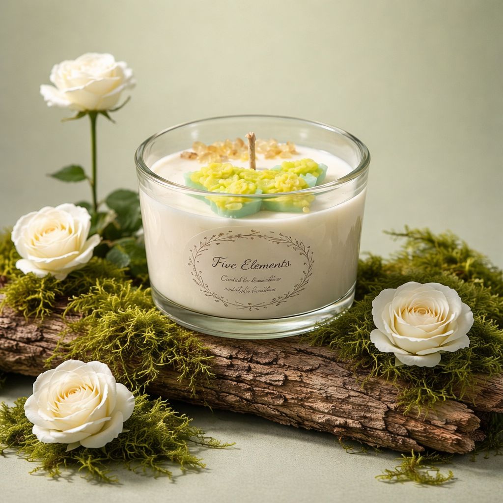 Χειροποίητο Κερί Σόγιας με κρυστάλλους 200ml.
