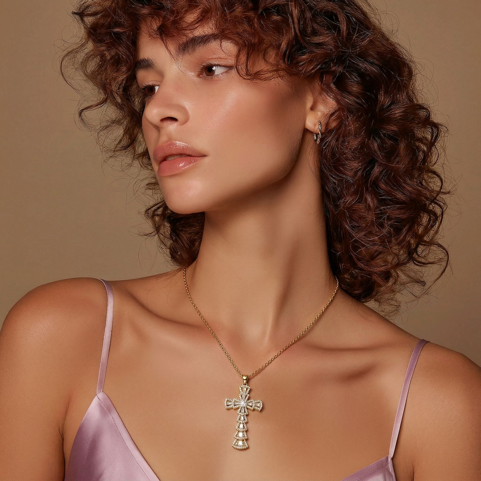 Σταυρός Επιχρυσωμένος με Baguette Cubic Zirconia. - φωτογραφία 2