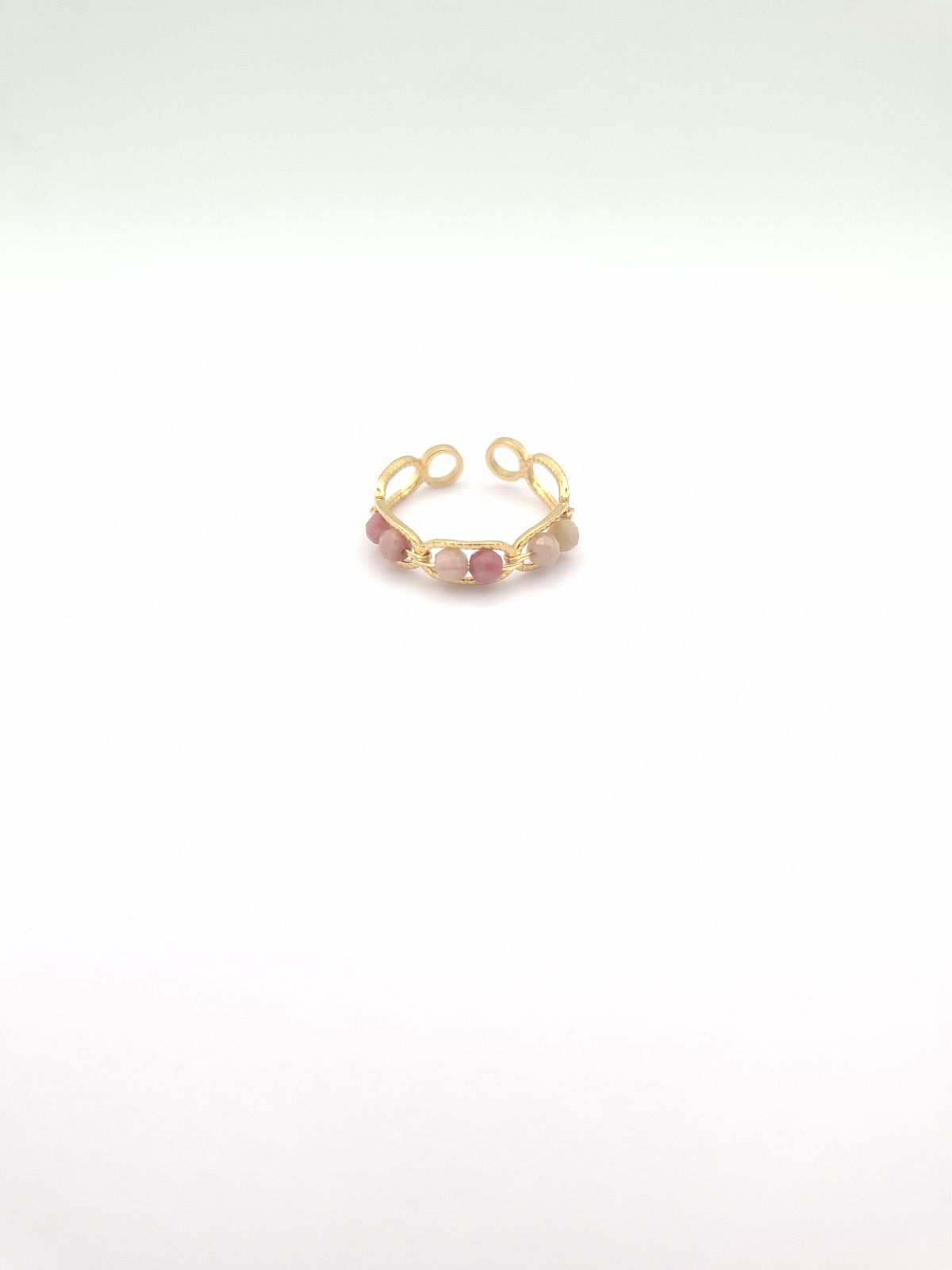 Ροδοχρωσίτης - Rhodochrosite, Δαχτυλίδι Χάντρες Χρυσό - φωτογραφία 4