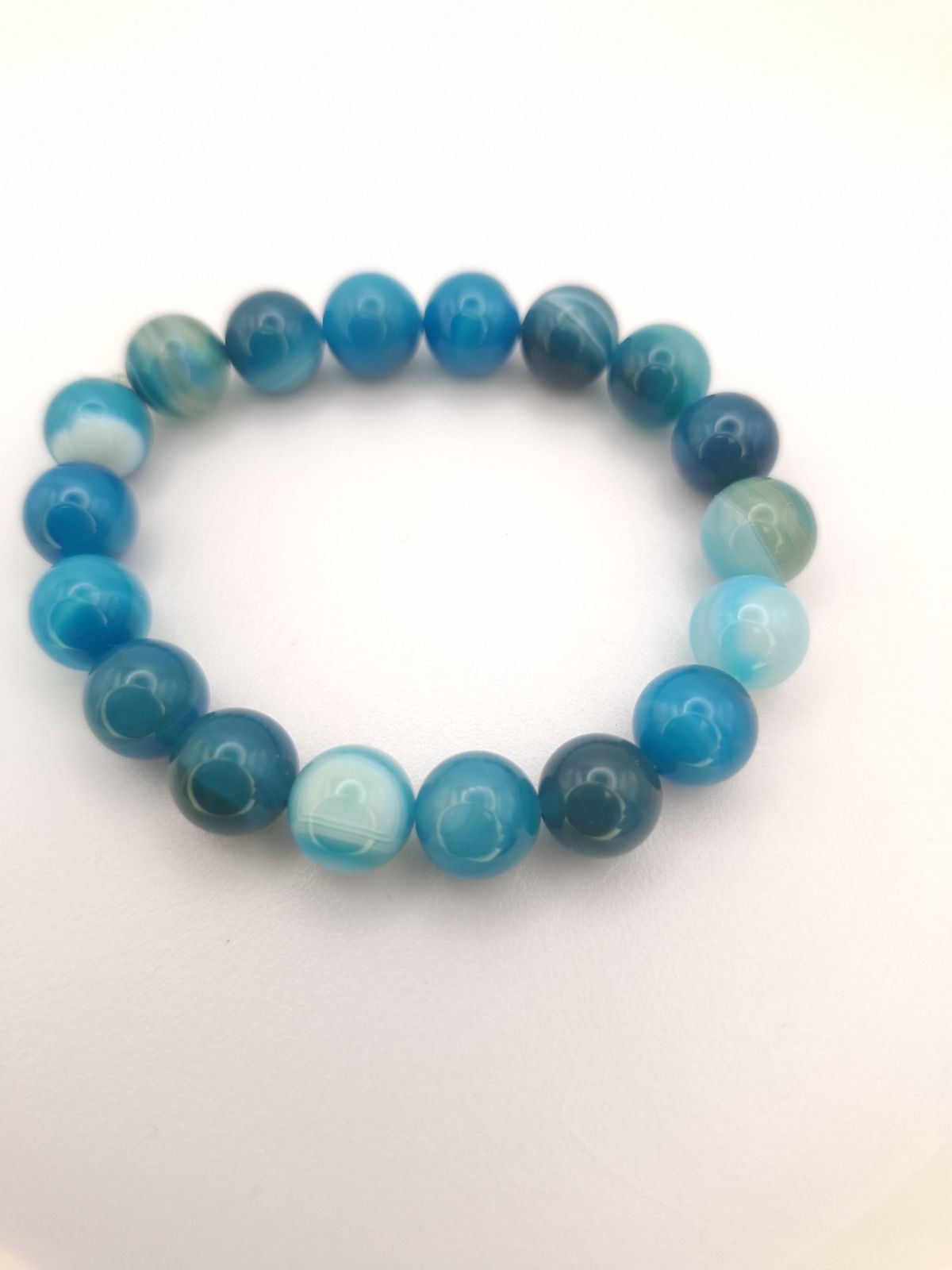 Μπλε Δαντελωτός Αχάτης - Blue Lace Agate, Βραχιόλι